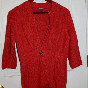 EDDIE BAUER SALMON COLORED 3/4 SLEEVE SWEATER
